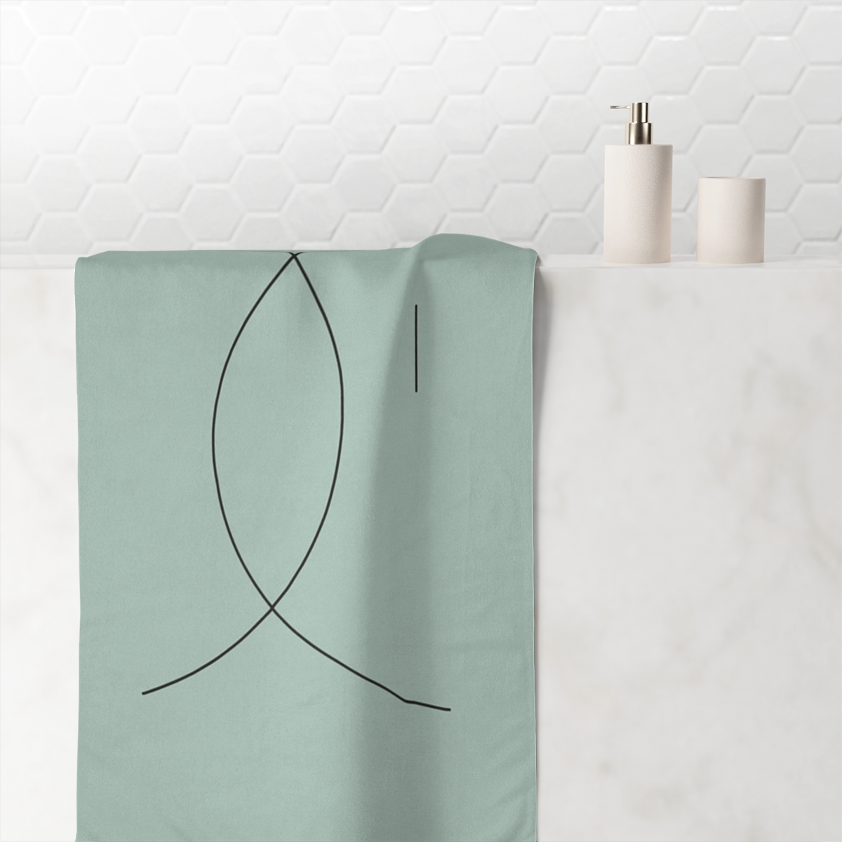 Intersecting Arc Pair designer printed towels