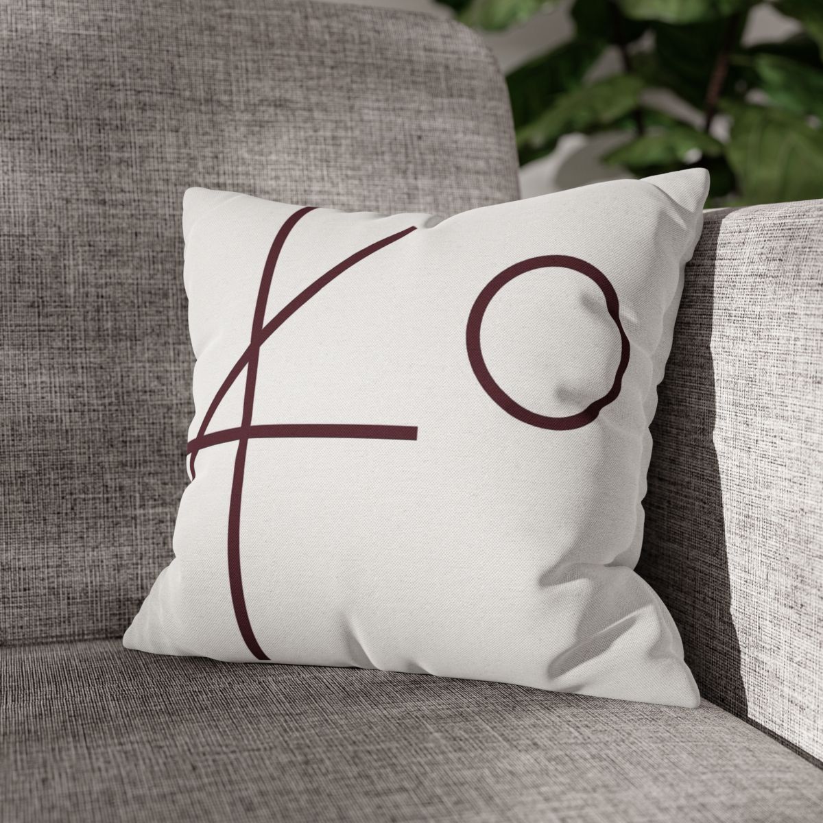 Intersecting Bar Triad With Open Circle unique gift pillow cases