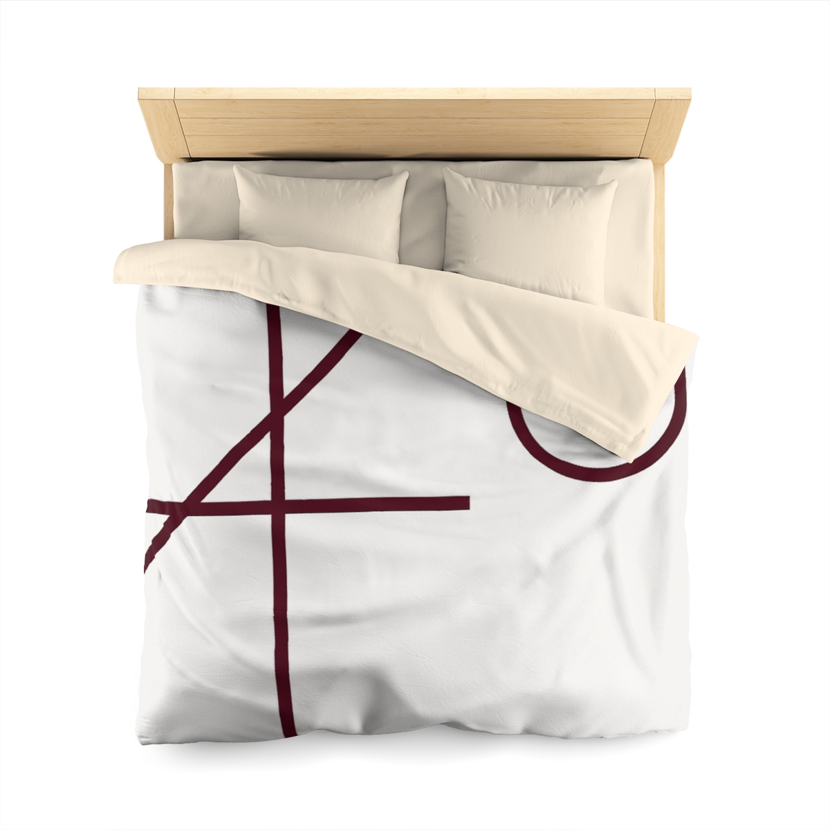 Intersecting Bar Triad With Open Circle unique patterned duvets