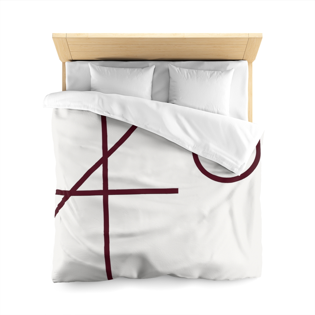 Intersecting Bar Triad With Open Circle unique patterned duvets