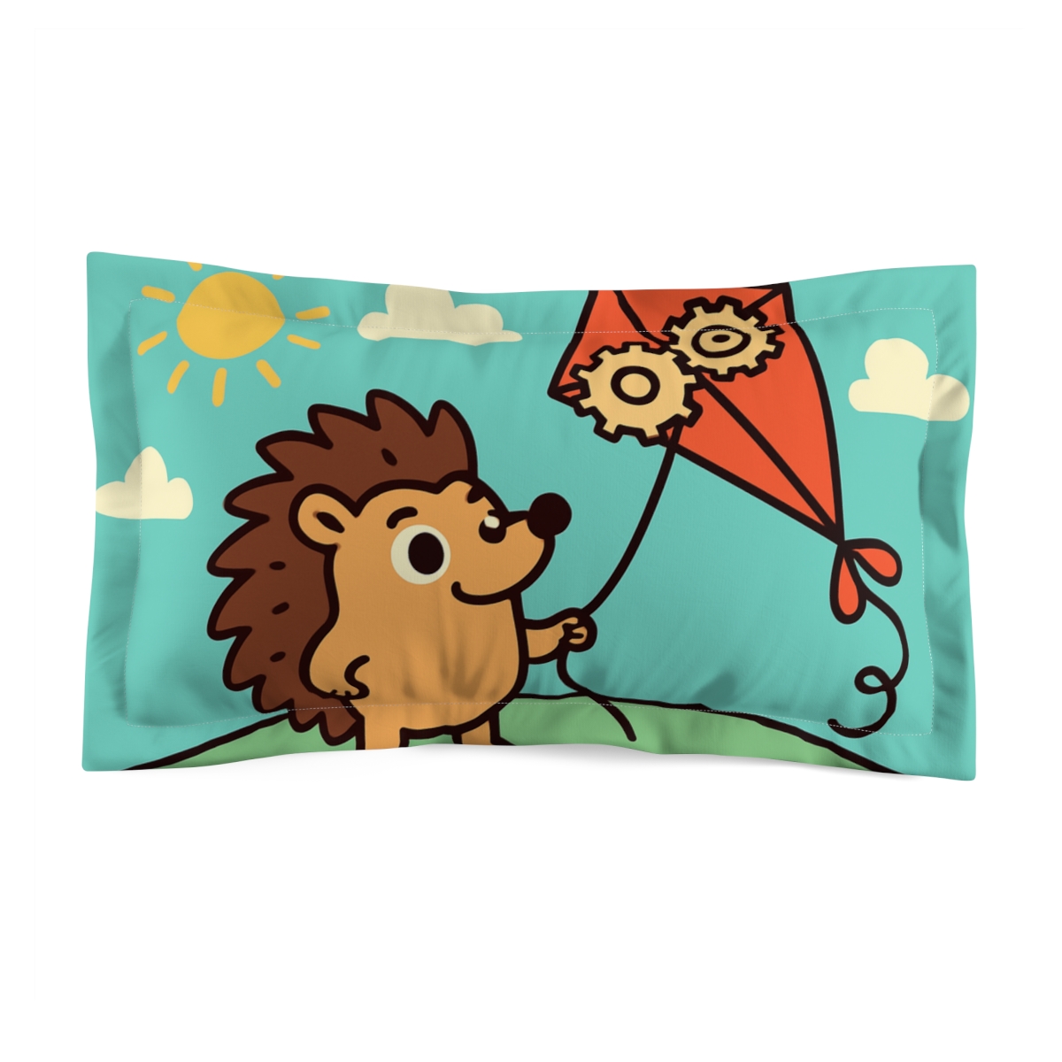 Inventor Hedgehog And Flying Kite Lab custom pillows
