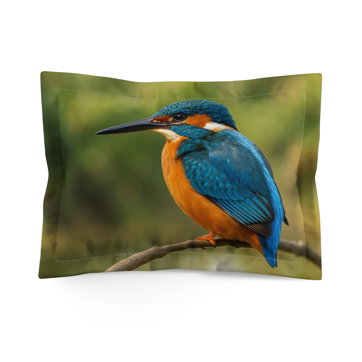 Iridescent Song Kingfisher stylish throw pillows