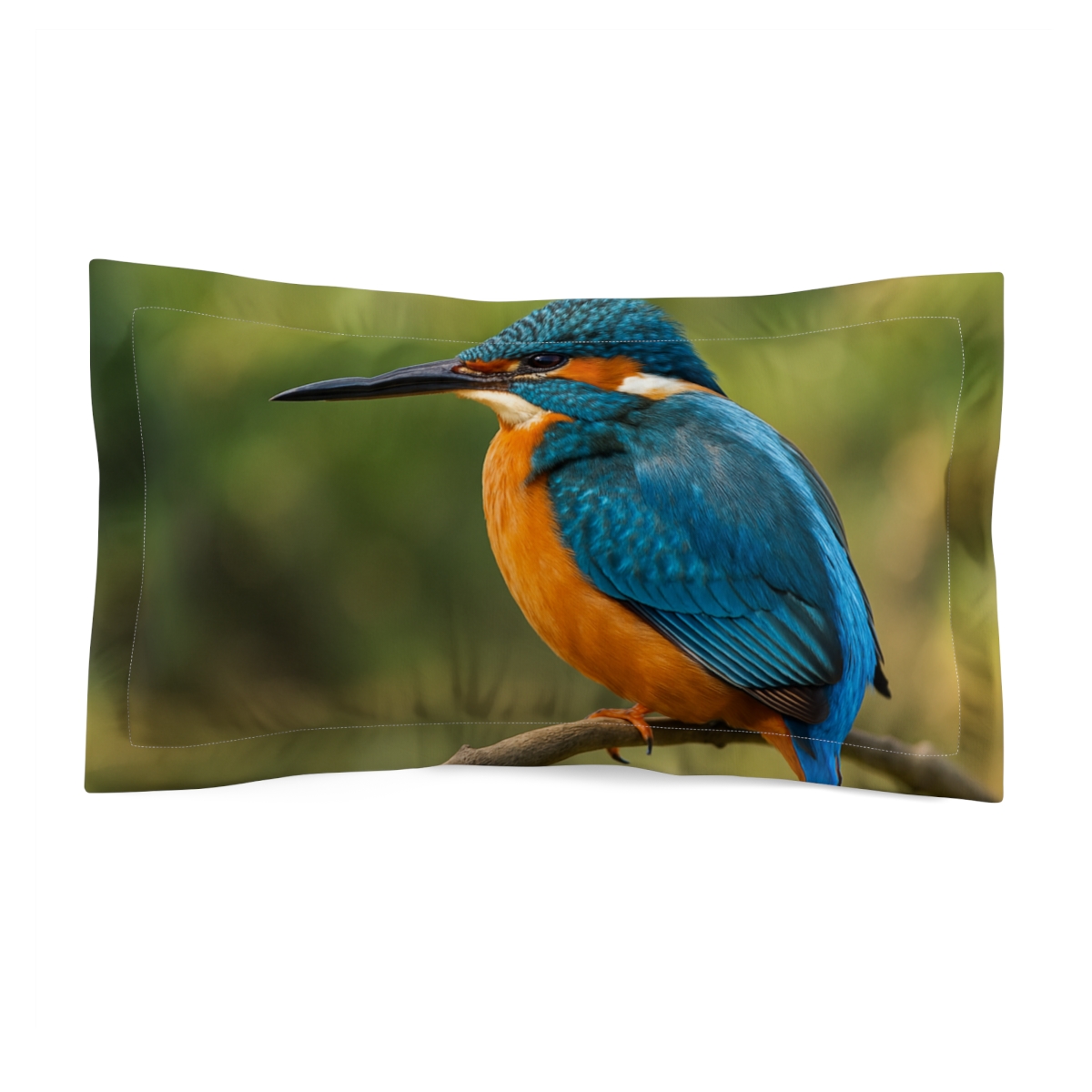 Iridescent Song Kingfisher stylish throw pillows
