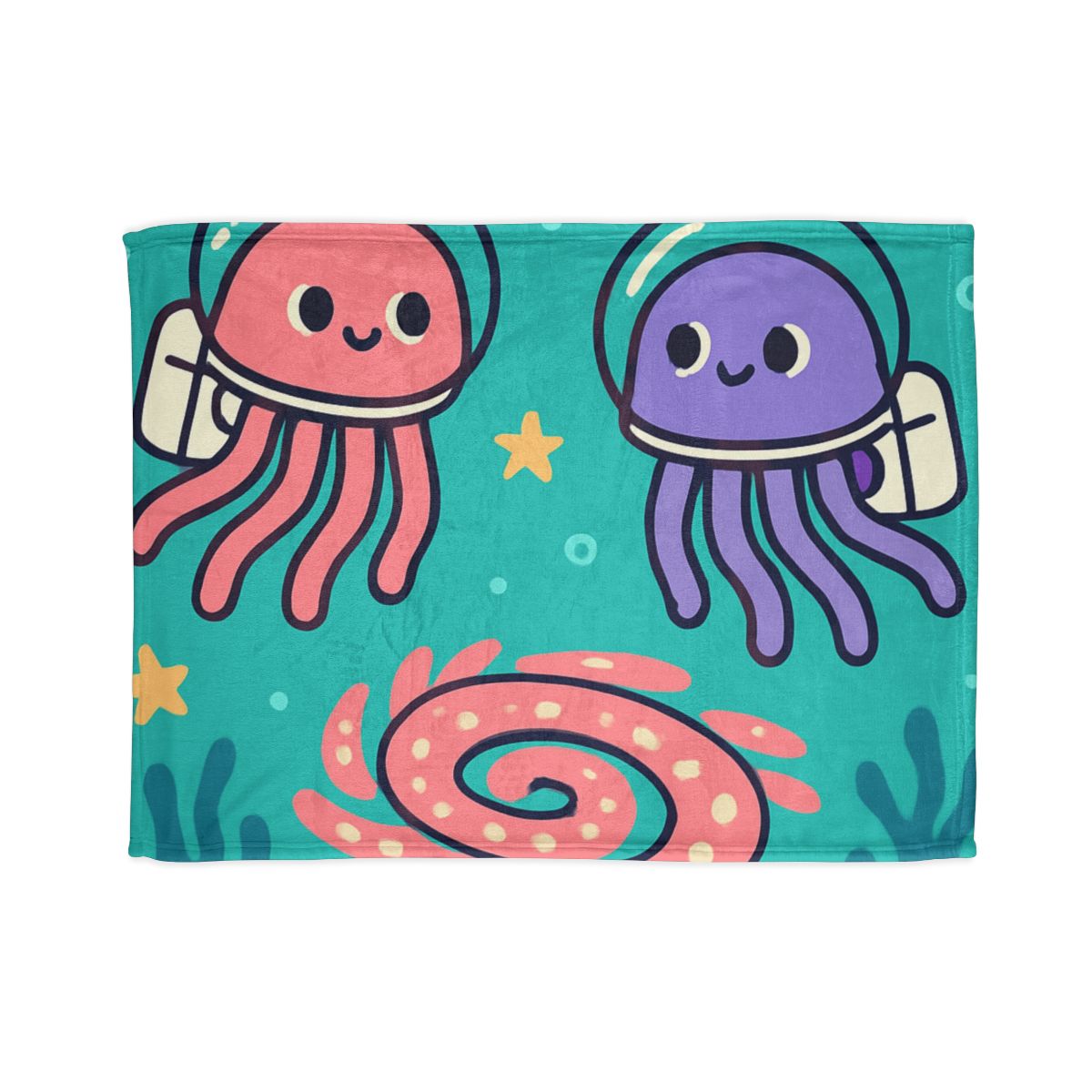 Jellyfish Astronauts In The Coral Nebula decorative home blankets