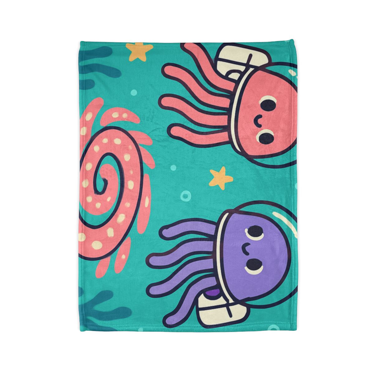 Jellyfish Astronauts In The Coral Nebula decorative home blankets