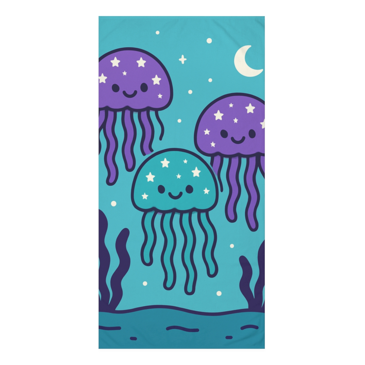 Jellyfish Galaxy Parade personalized bath towels