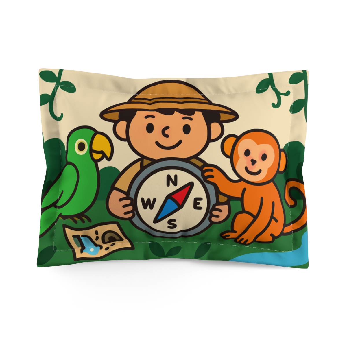Jungle Compass Adventure Crew stylish throw pillows