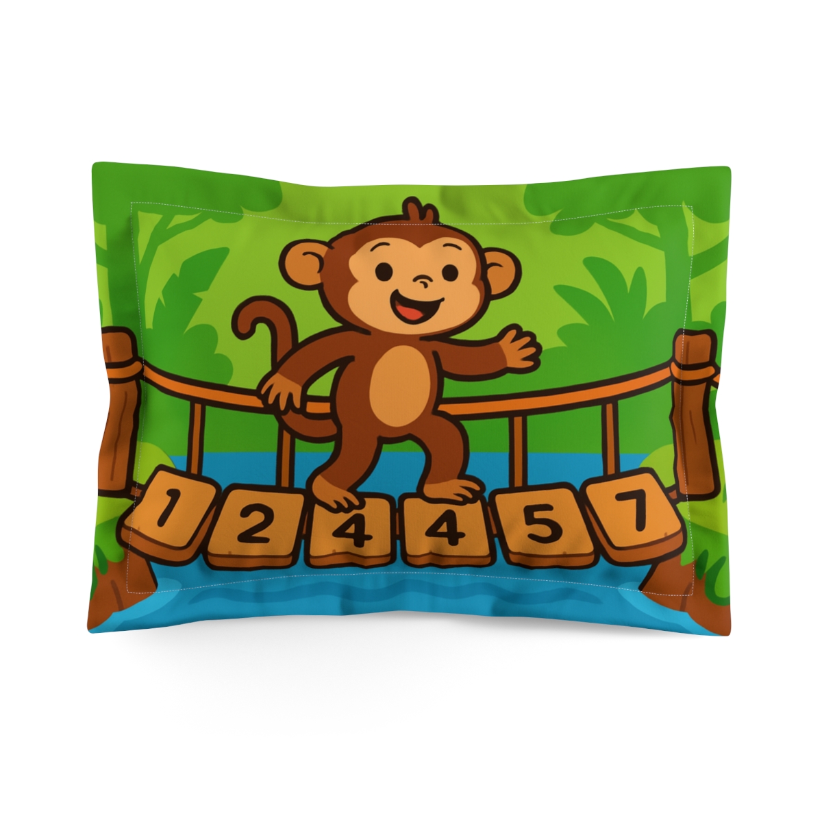 Jungle Math Monkey Bridge designer printed pillows