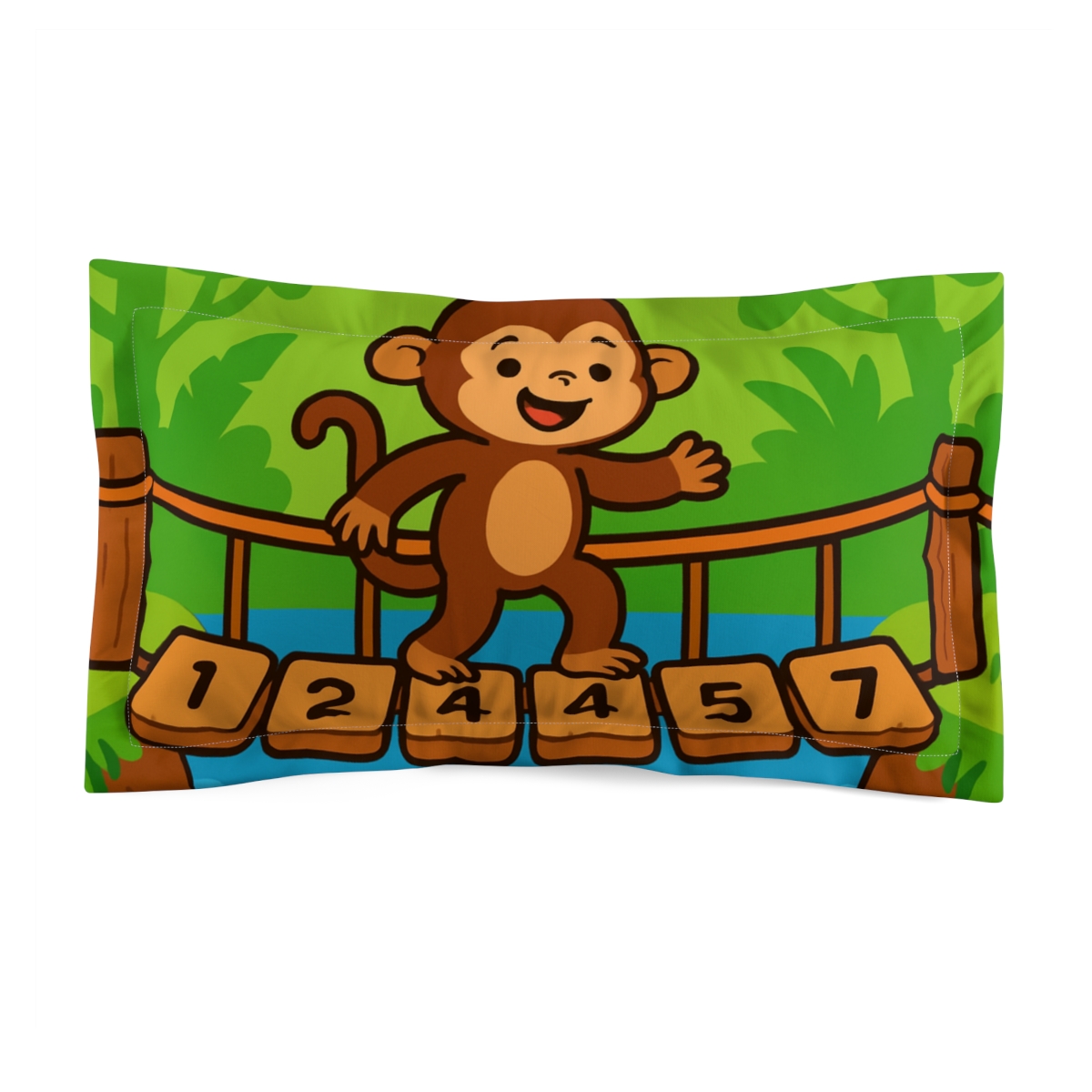 Jungle Math Monkey Bridge designer printed pillows