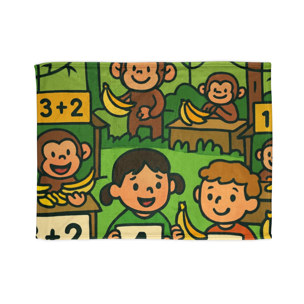 Jungle Math Monkey Market custom blankets