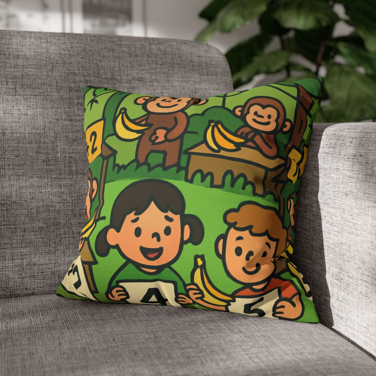 Jungle Math Monkey Market stylish decorative pillowcases