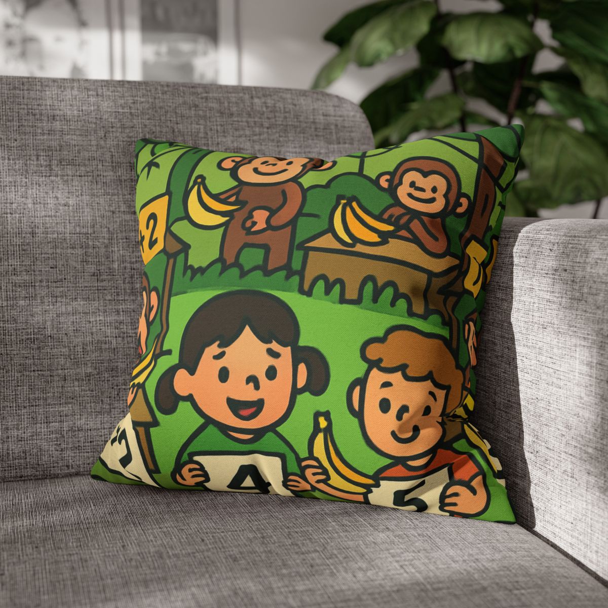 Jungle Math Monkey Market stylish decorative pillowcases