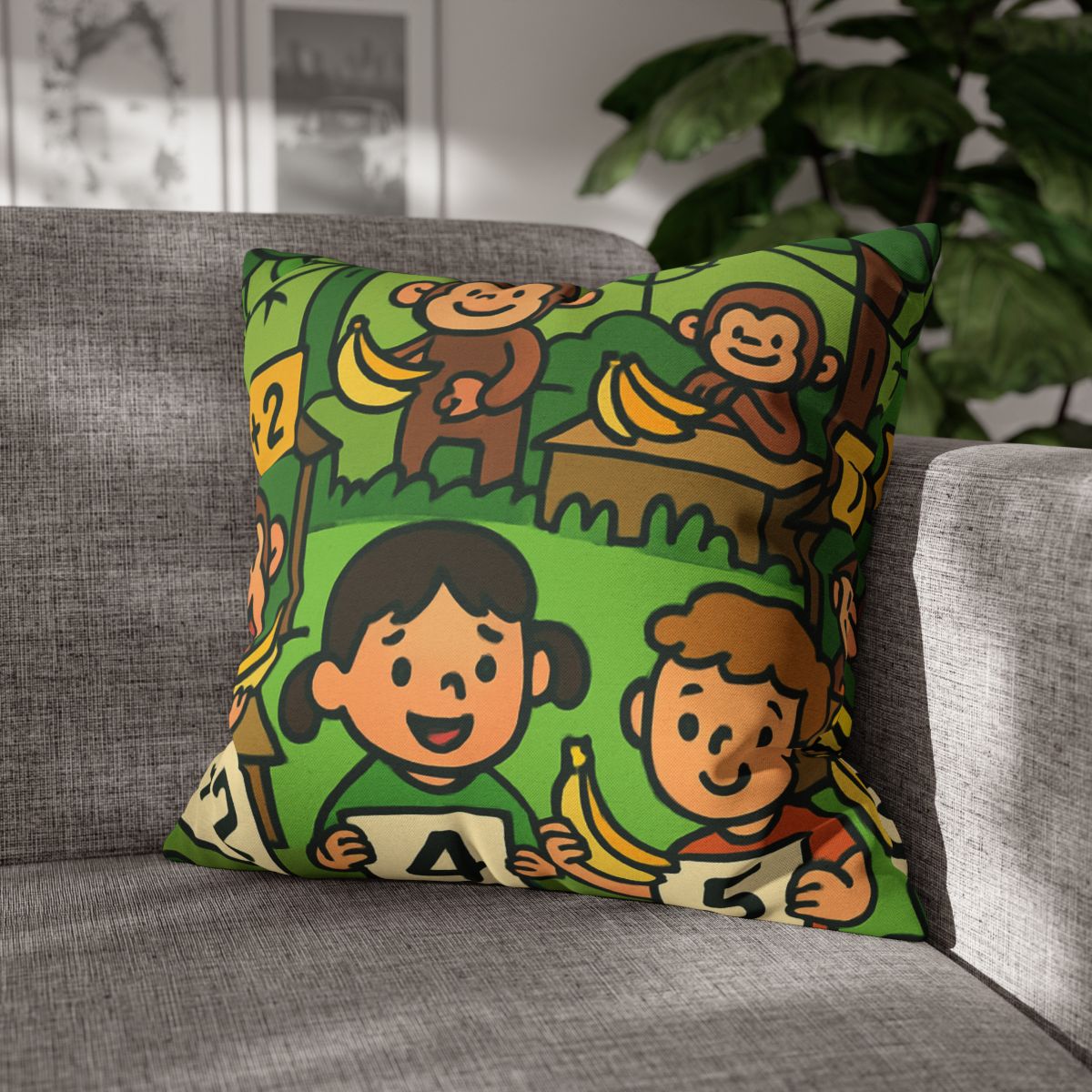 Jungle Math Monkey Market stylish decorative pillowcases