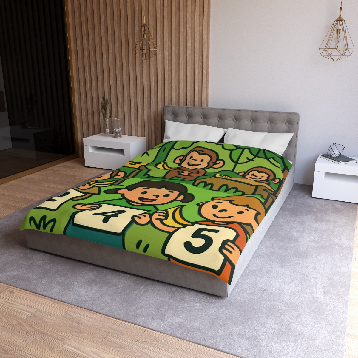 Jungle Math Monkey Market warm winter duvets