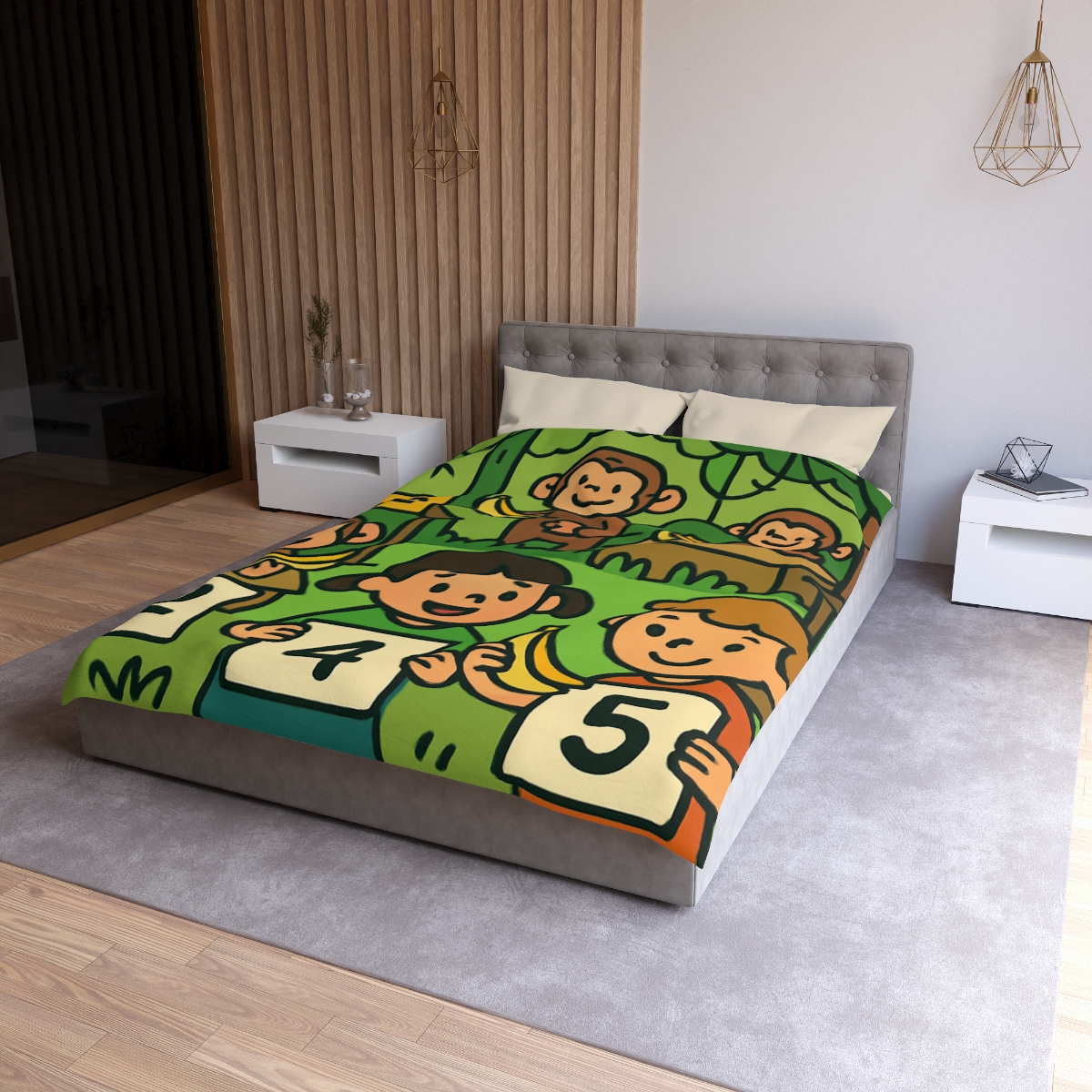 Jungle Math Monkey Market warm winter duvets