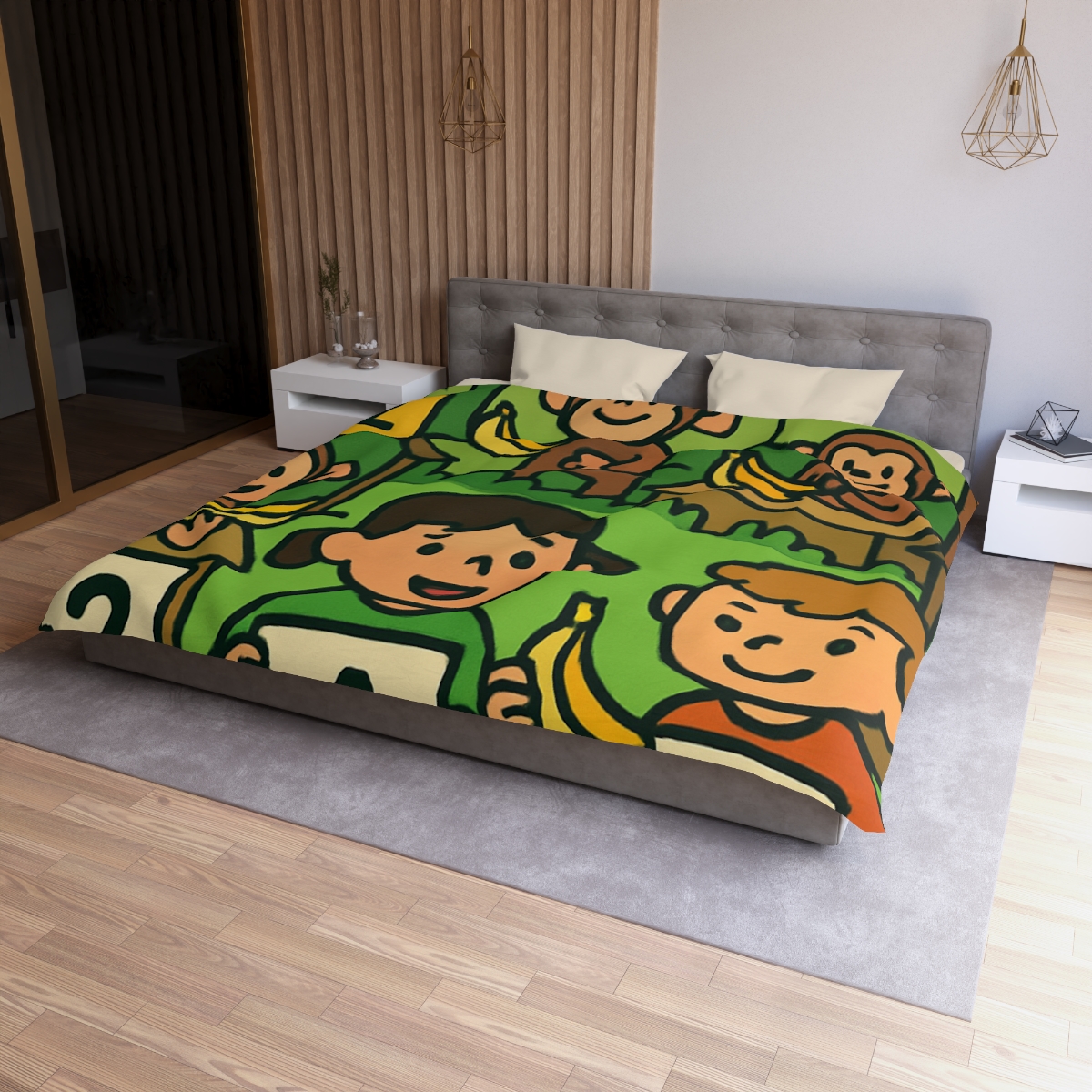 Jungle Math Monkey Market warm winter duvets