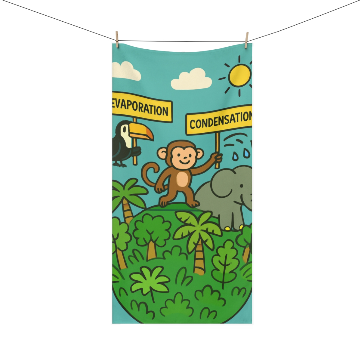 Jungle Planet Rain Cycle Parade stylish beach towels