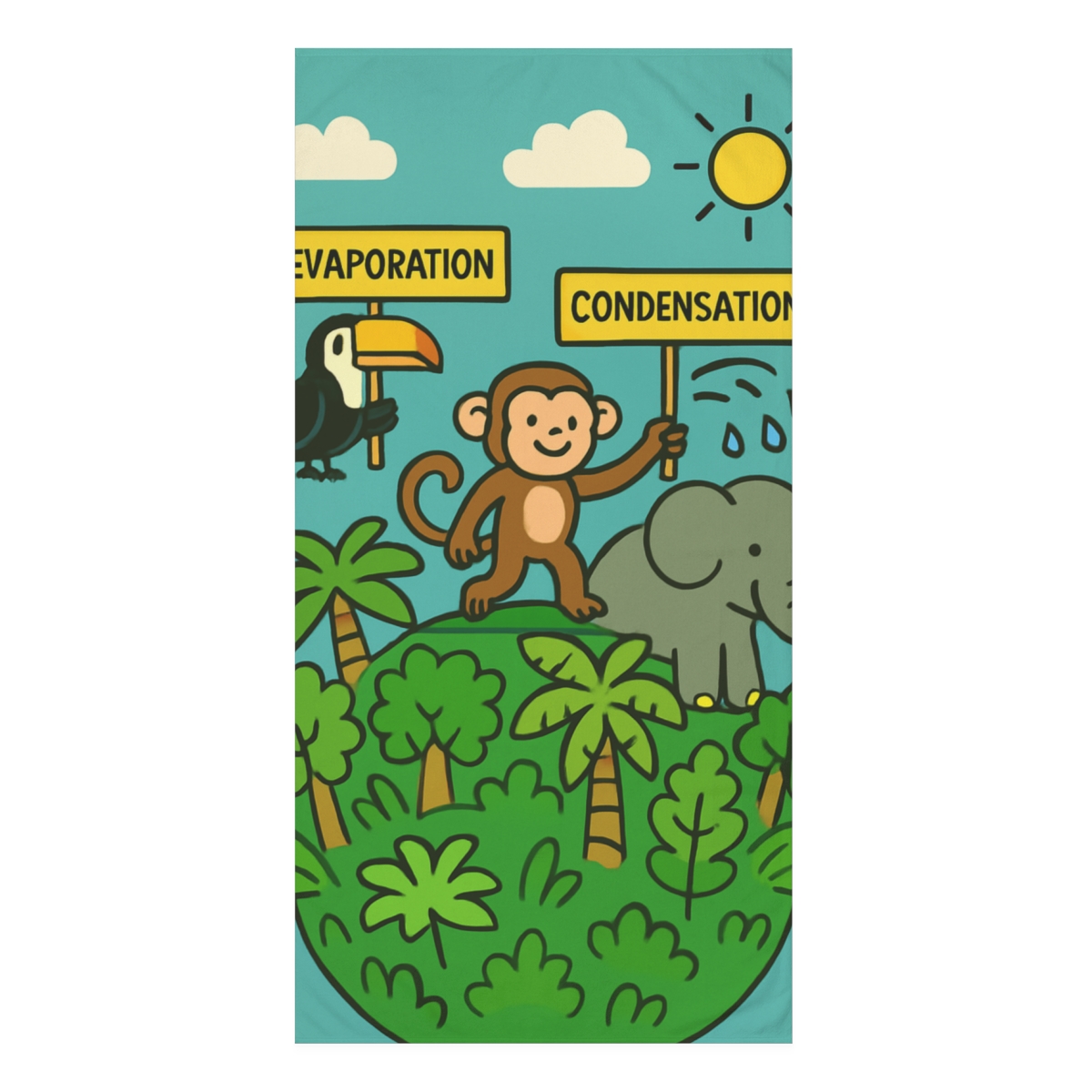 Jungle Planet Rain Cycle Parade stylish beach towels