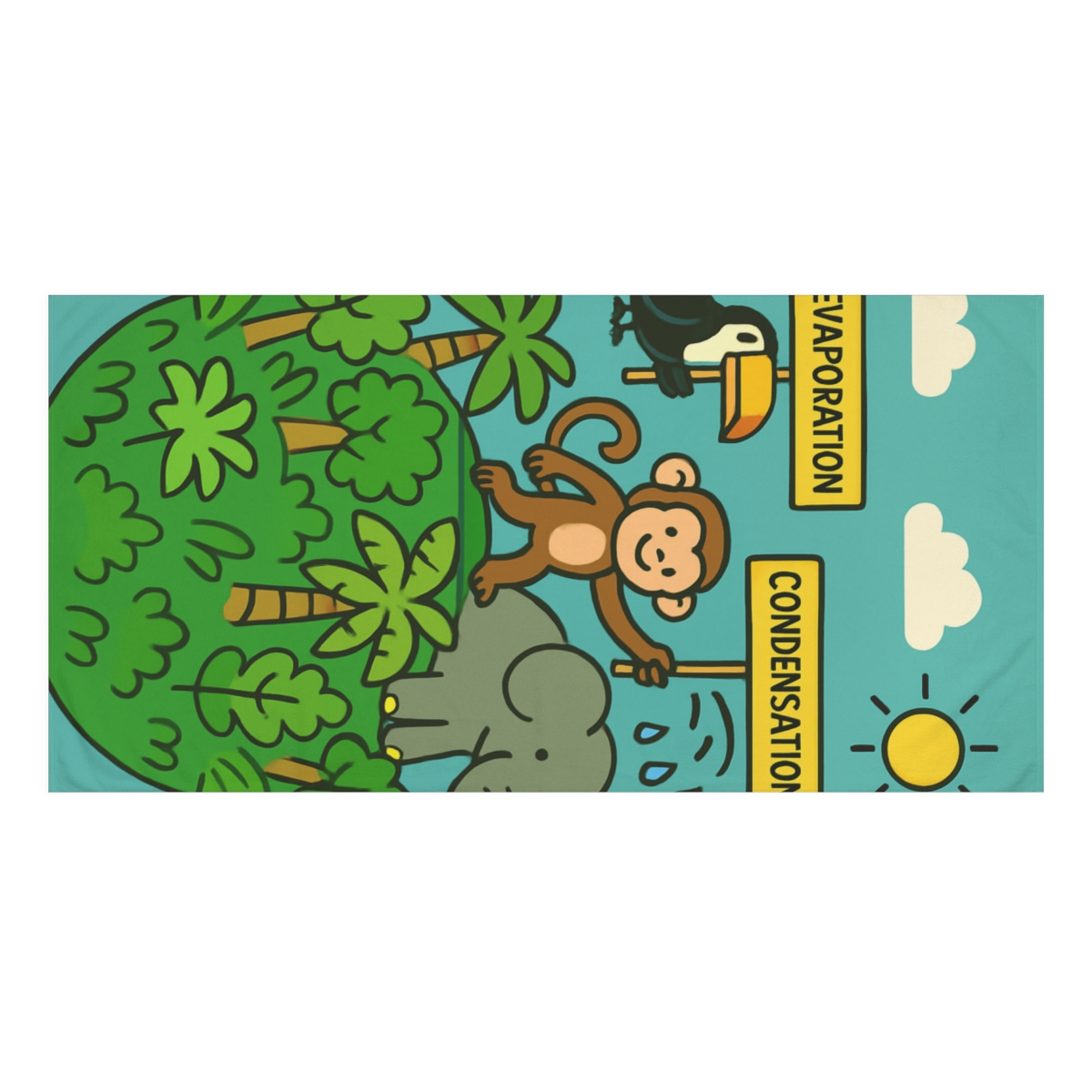 Jungle Planet Rain Cycle Parade stylish beach towels