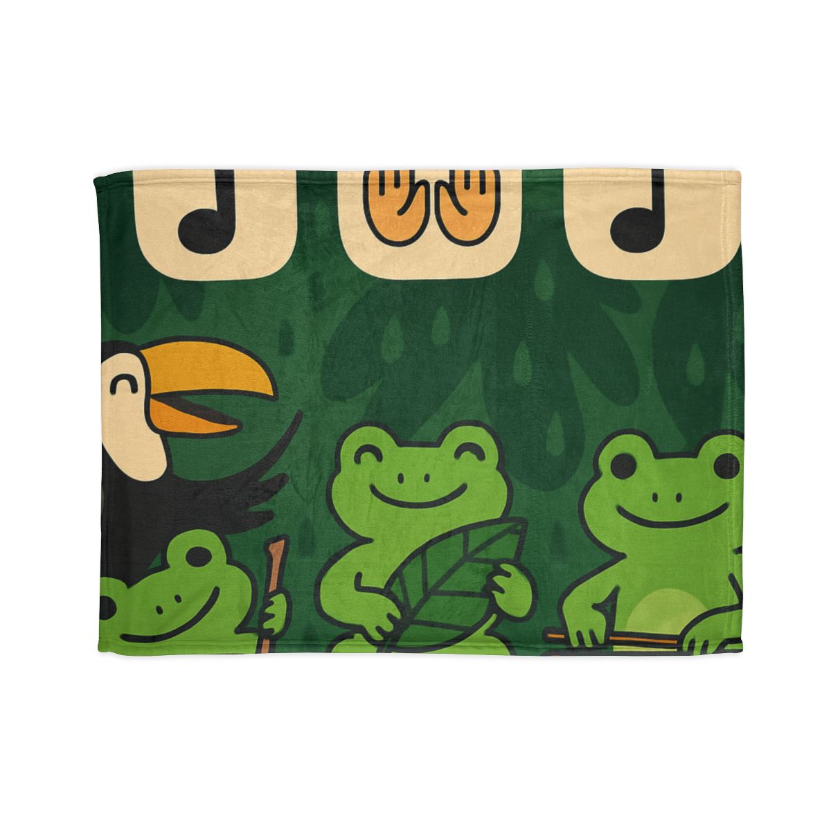Jungle Rain Rhythm With The Frog Band soft fleece blankets