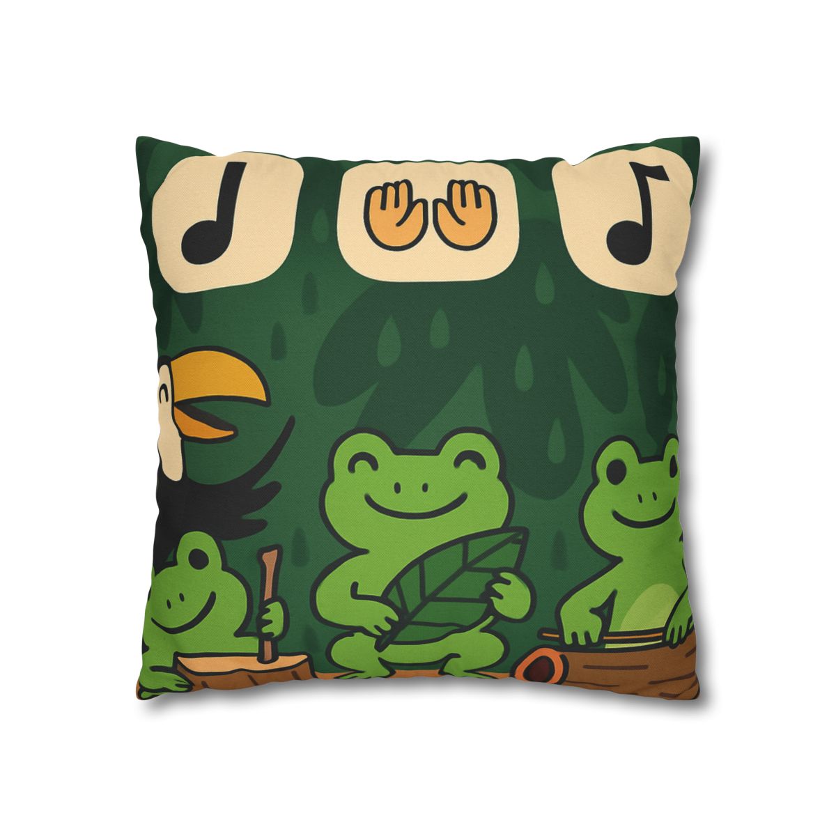 Jungle Rain Rhythm With The Frog Band comfortable bedding pillow covers