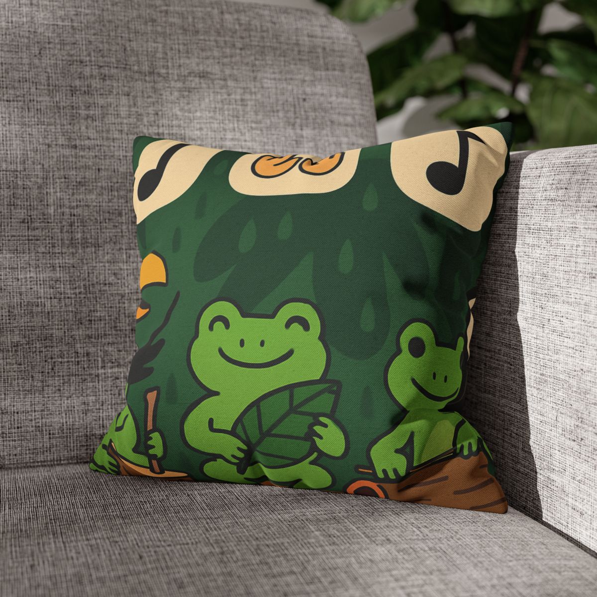 Jungle Rain Rhythm With The Frog Band comfortable bedding pillow covers