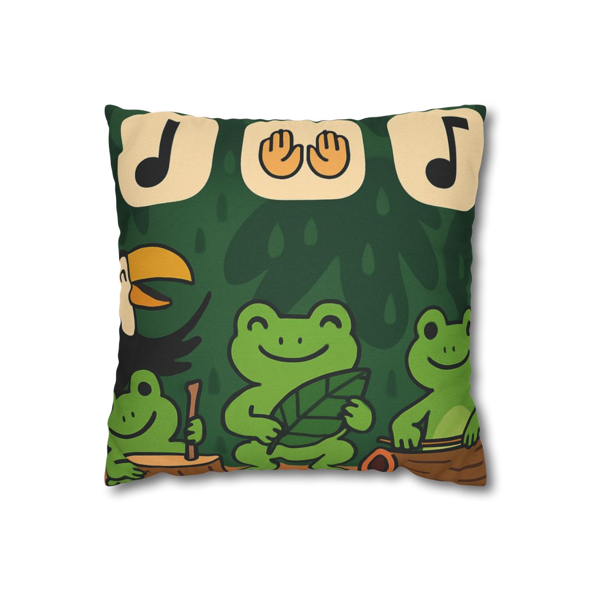 Jungle Rain Rhythm With The Frog Band comfortable bedding pillow covers