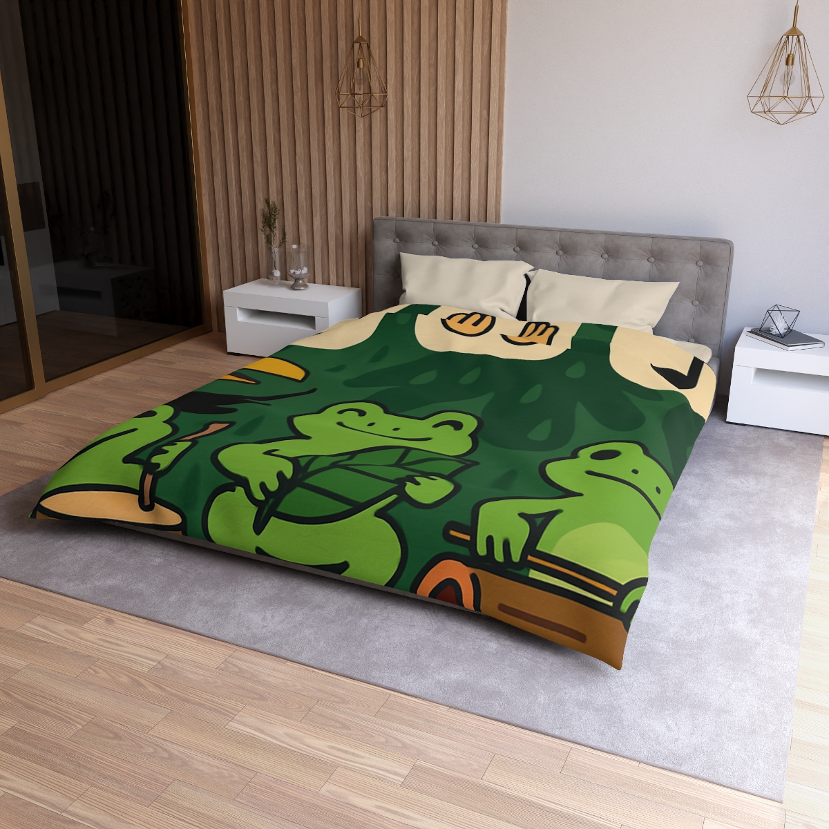 Jungle Rain Rhythm With The Frog Band soft comforter duvets