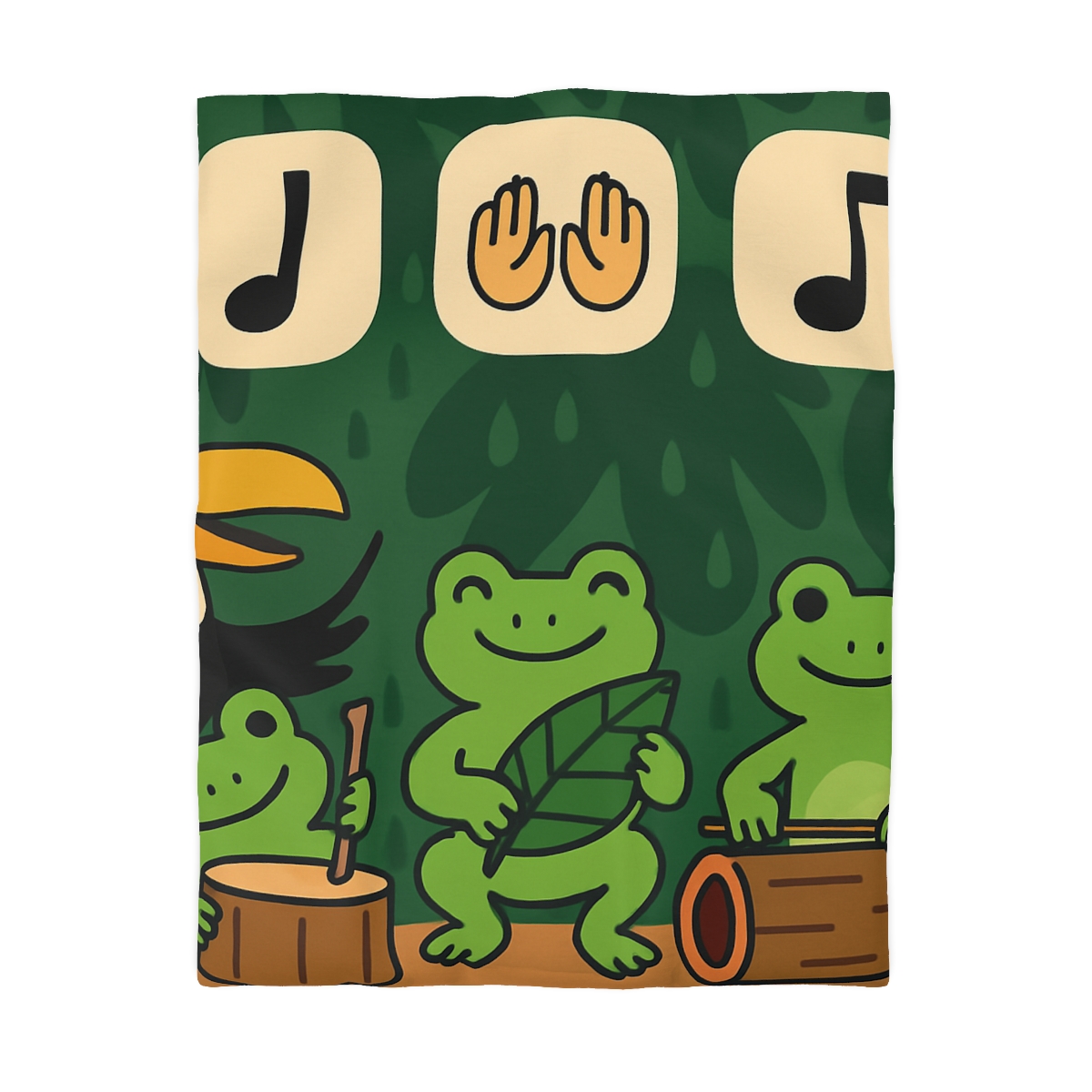 Jungle Rain Rhythm With The Frog Band soft comforter duvets