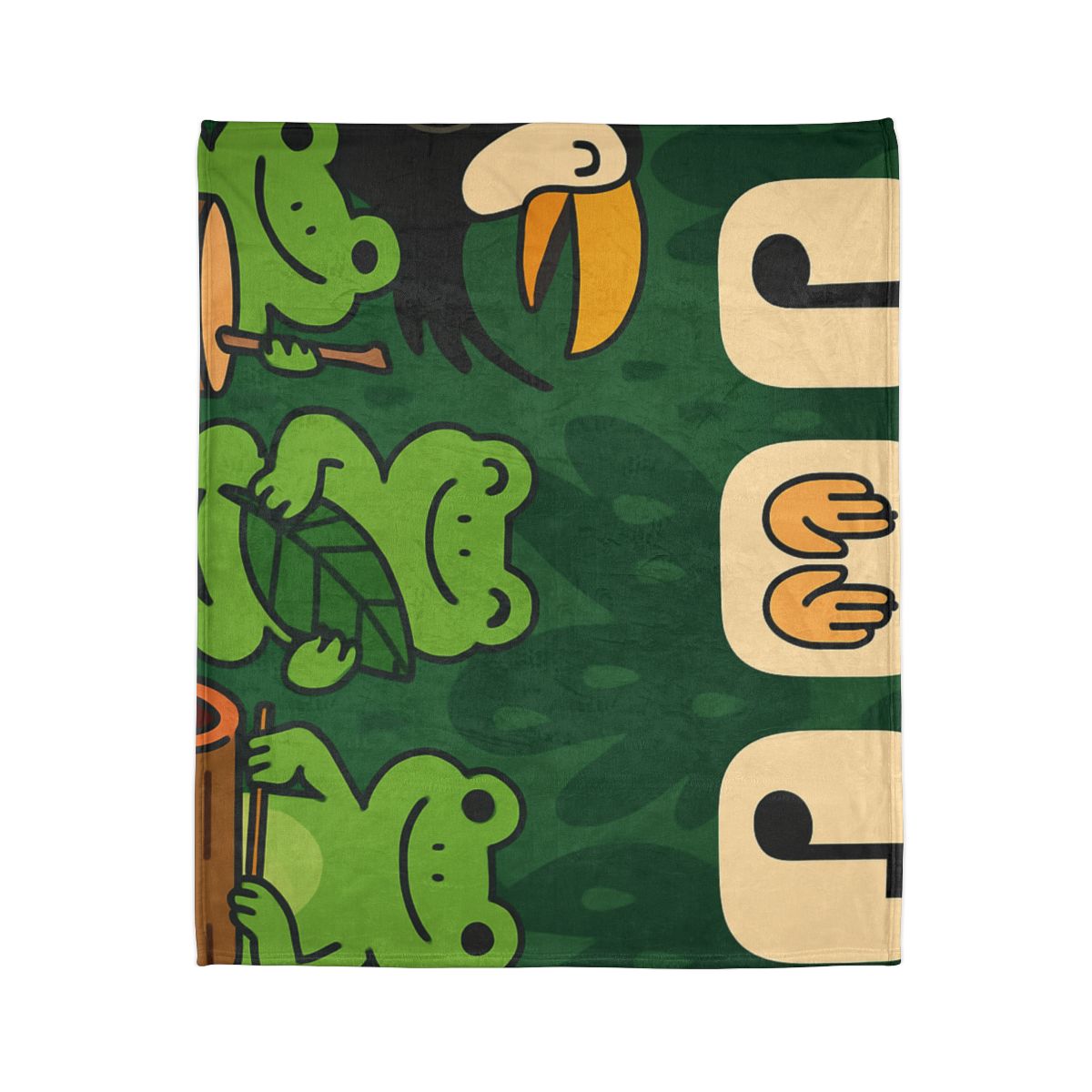 Jungle Rain Rhythm With The Frog Band soft fleece blankets