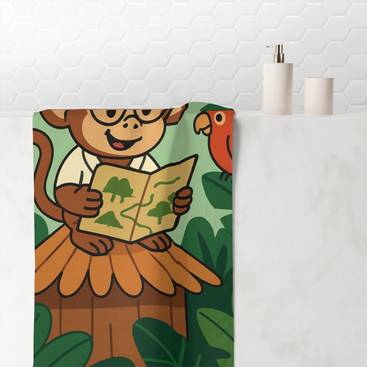 Jungle Time Explorer Rooftop trendy hand towels