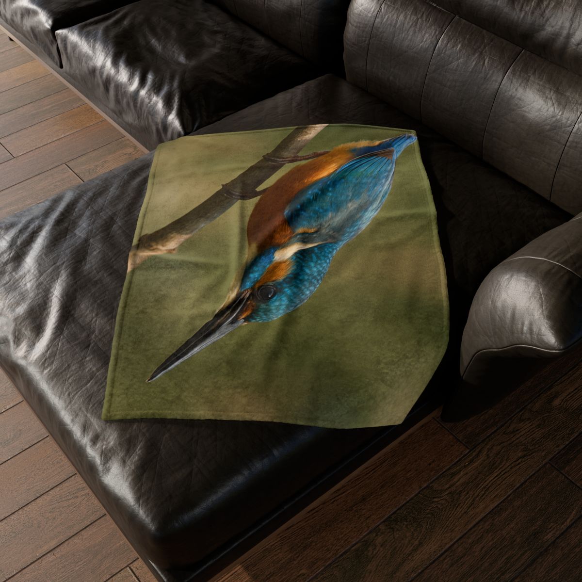 Kingfisher Sapphire Dive soft fleece blankets
