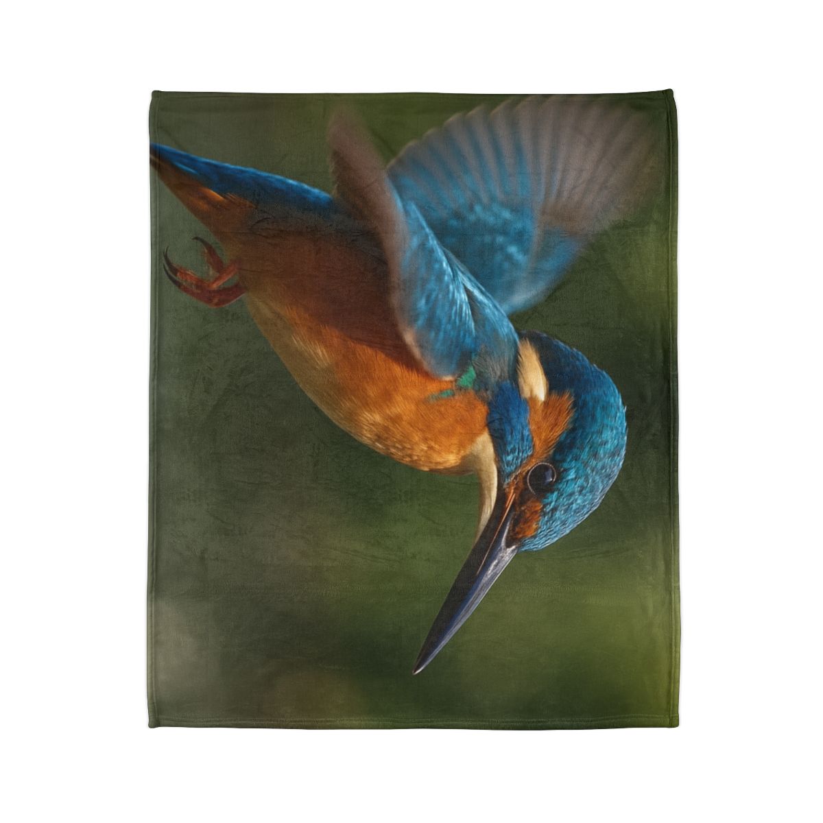 Kingfisher Sapphire Dive stylish throw blankets