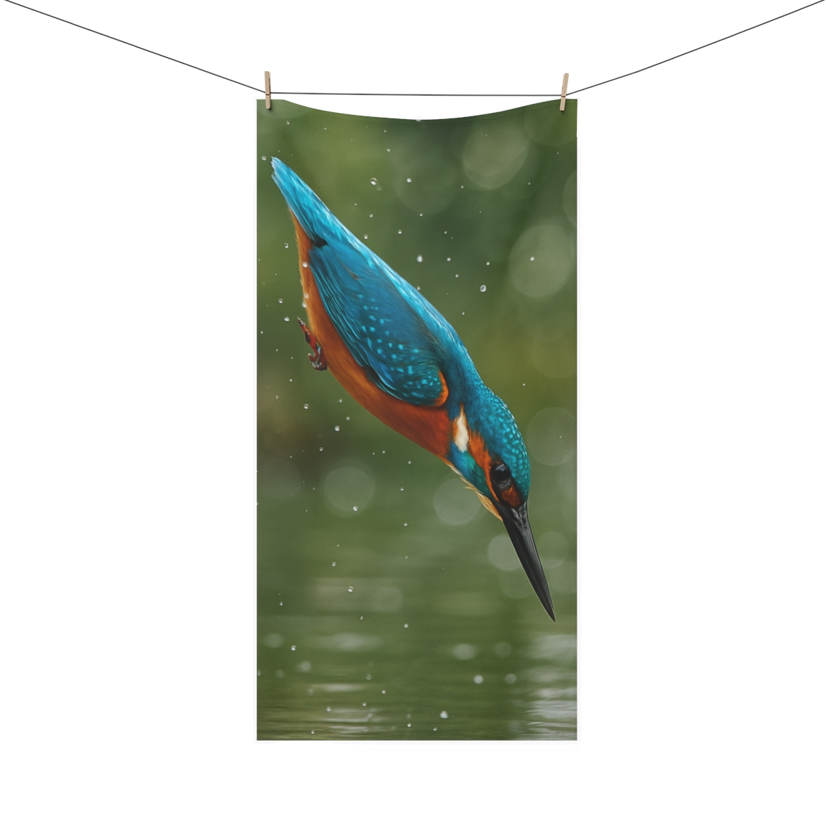 Kingfisher Shimmering Dive custom towels