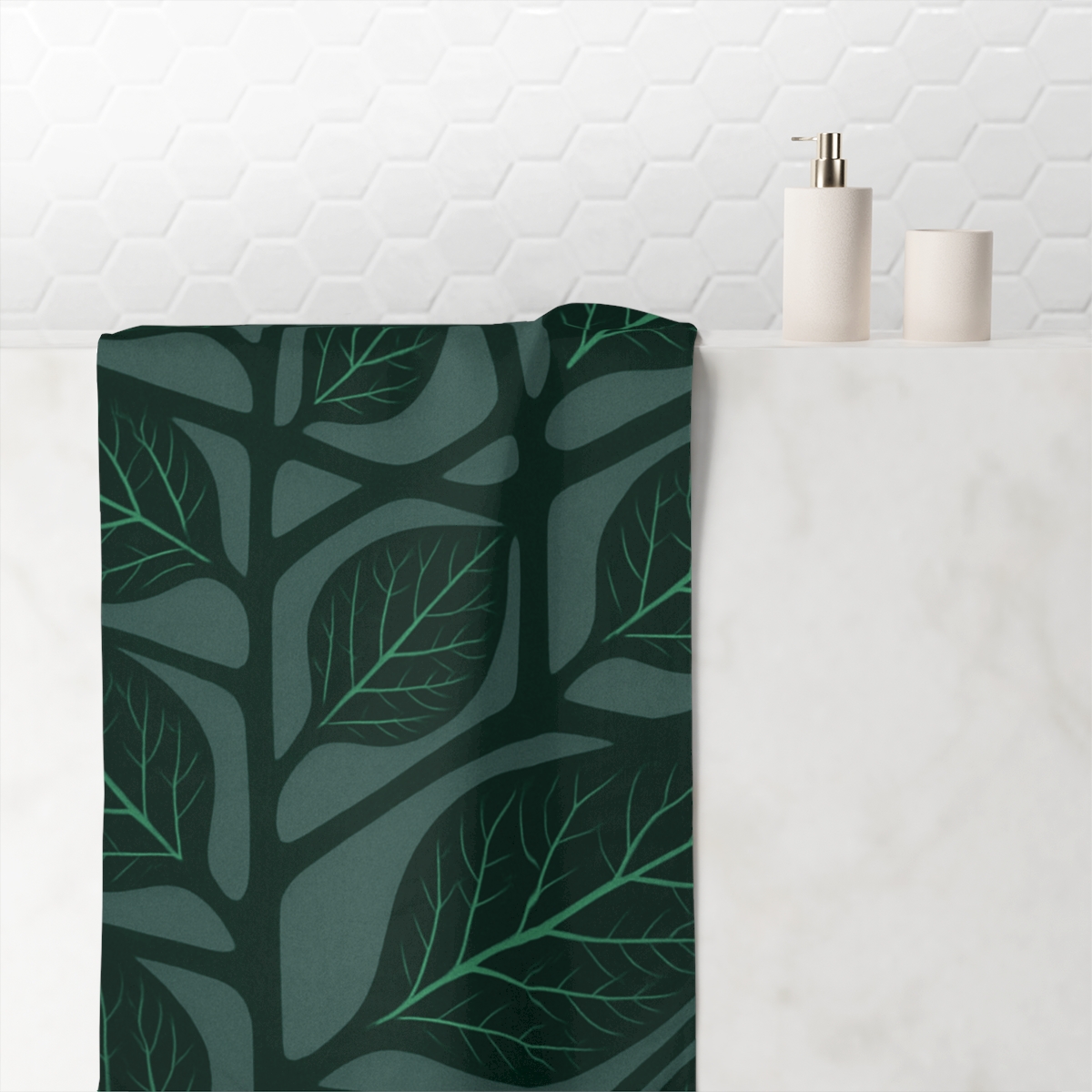 Lattice Leaf Venation designer printed towels