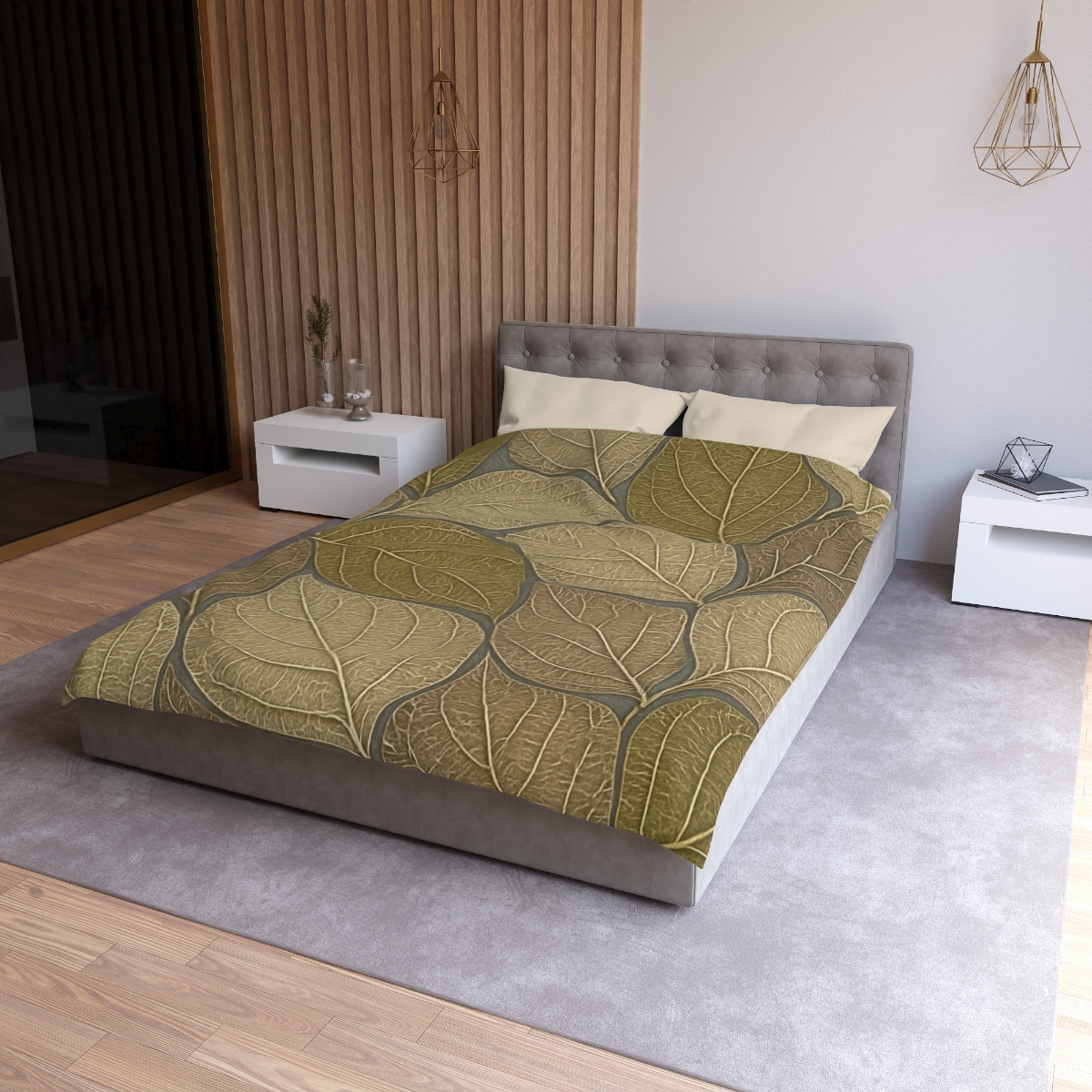 Leaf Skeleton Mosaic designer printed duvets