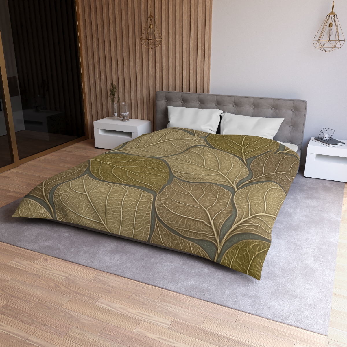 Leaf Skeleton Mosaic designer printed duvets