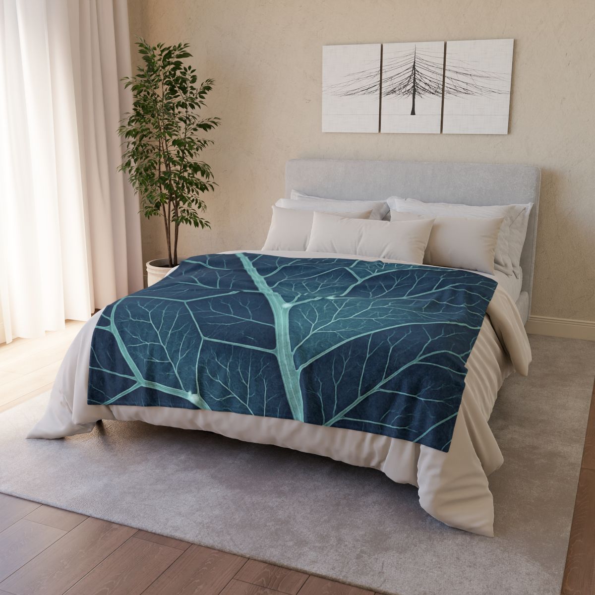 Leaf Vein Circuit Map personalized cozy blankets