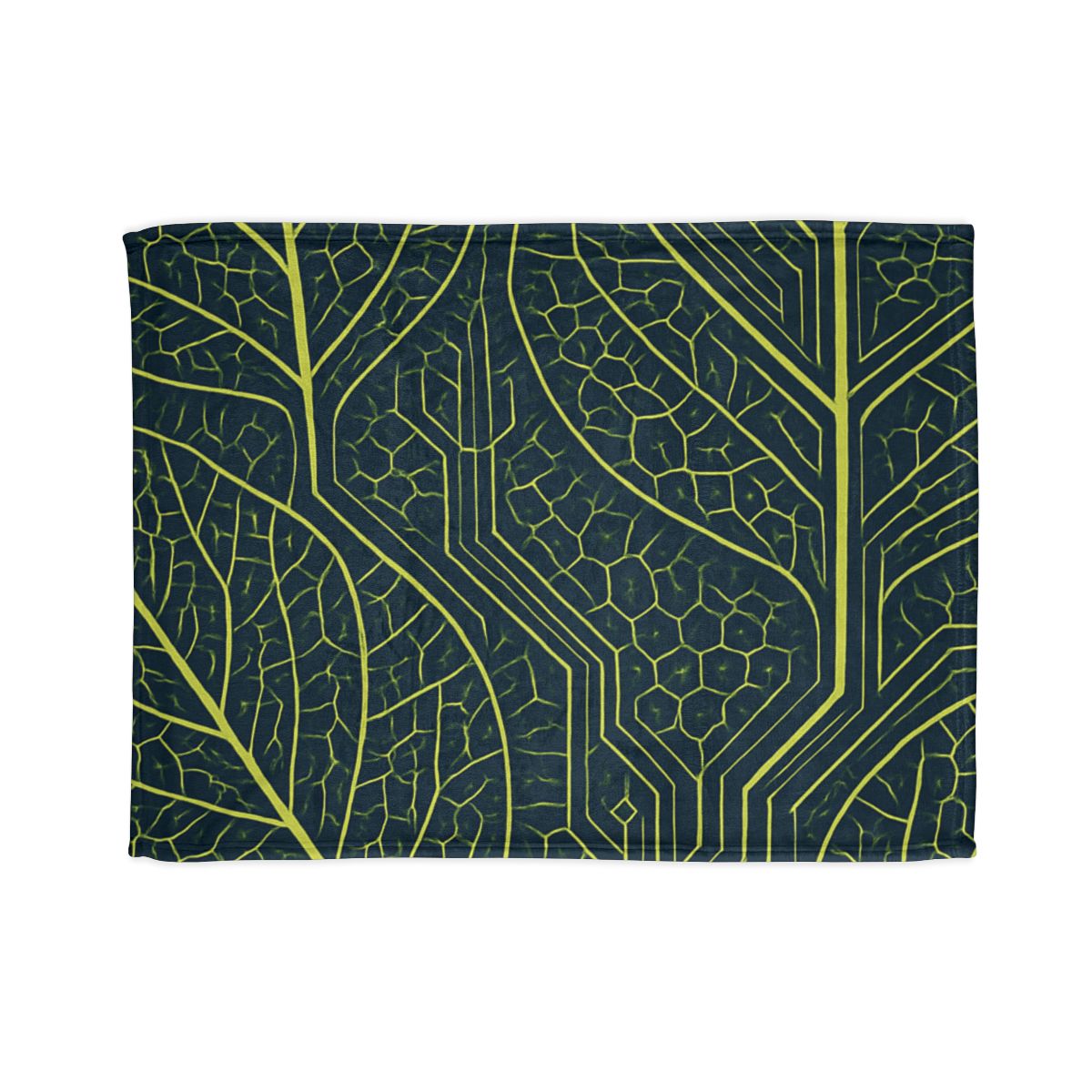 Leaf Vein Circuit Mosaic designer printed blankets
