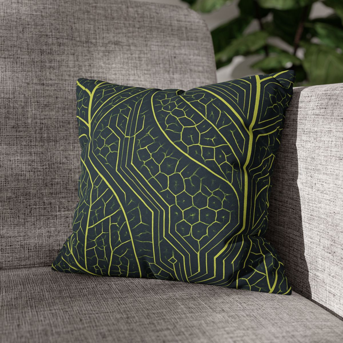 Leaf Vein Circuit Mosaic soft cotton pillow cases