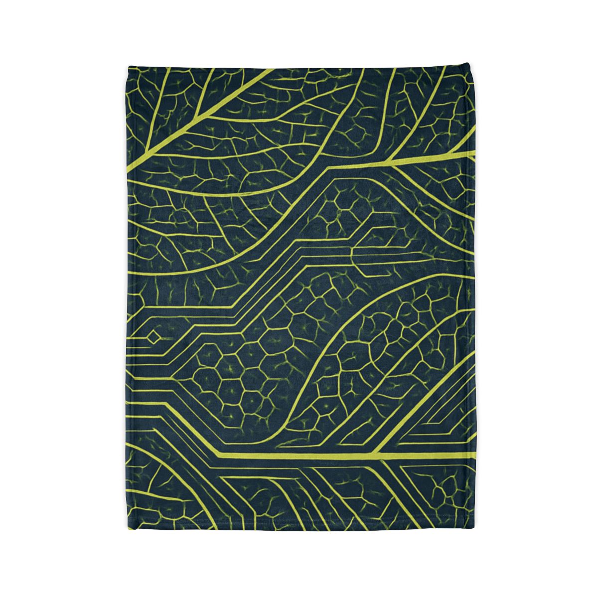 Leaf Vein Circuit Mosaic designer printed blankets