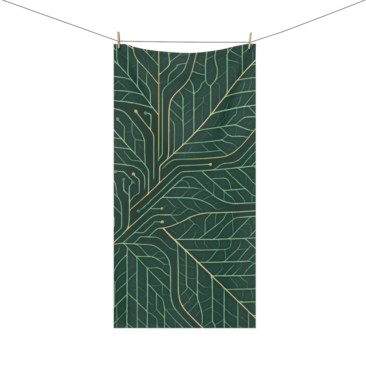 Leaf Vein Circuit Tangle soft cotton towels