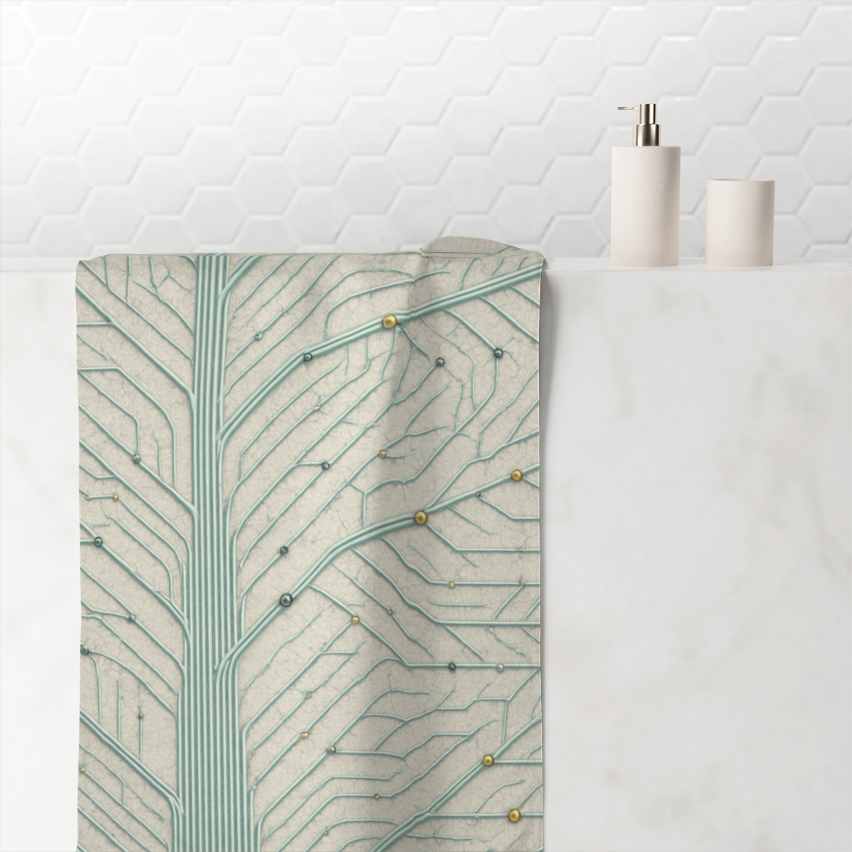 Leaf Vein Circuit designer printed towels
