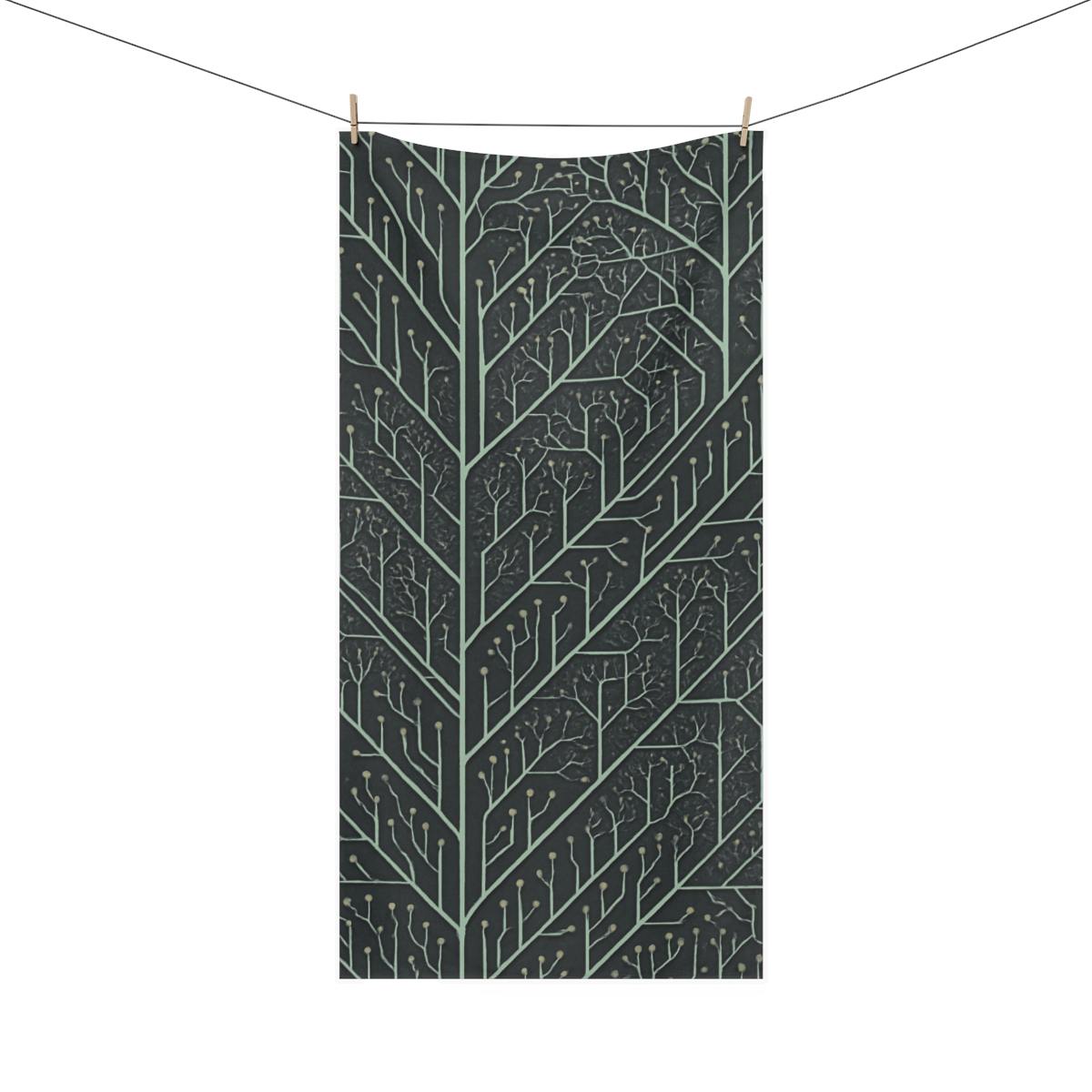Leaf Vein Circuitry Tapestry personalized bath towels