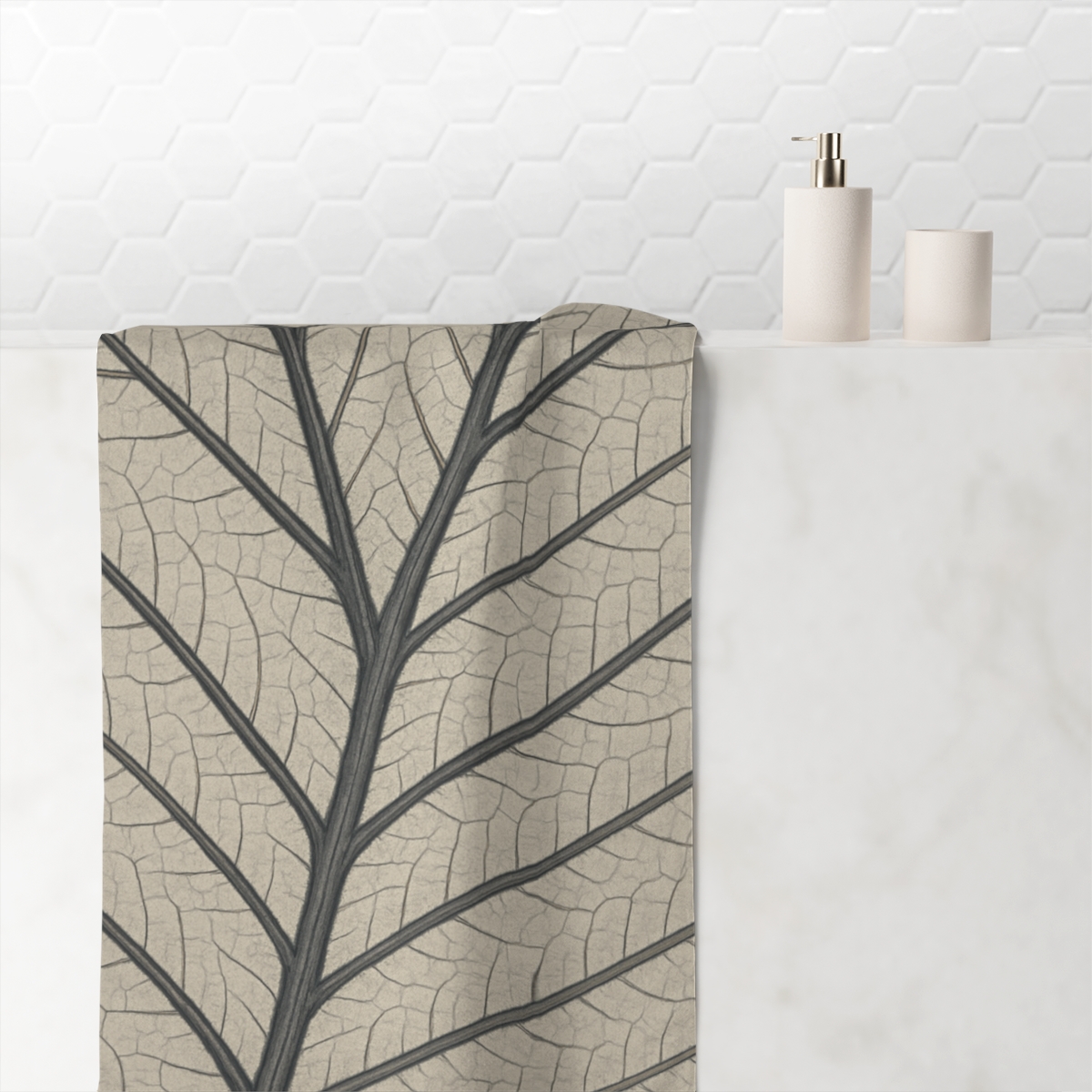 Leaf Vein Lacework Design custom towels