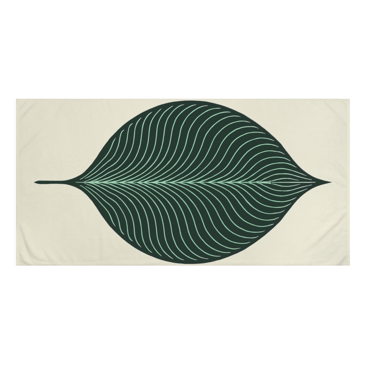 Leaf Vein Topography Lines designer printed towels