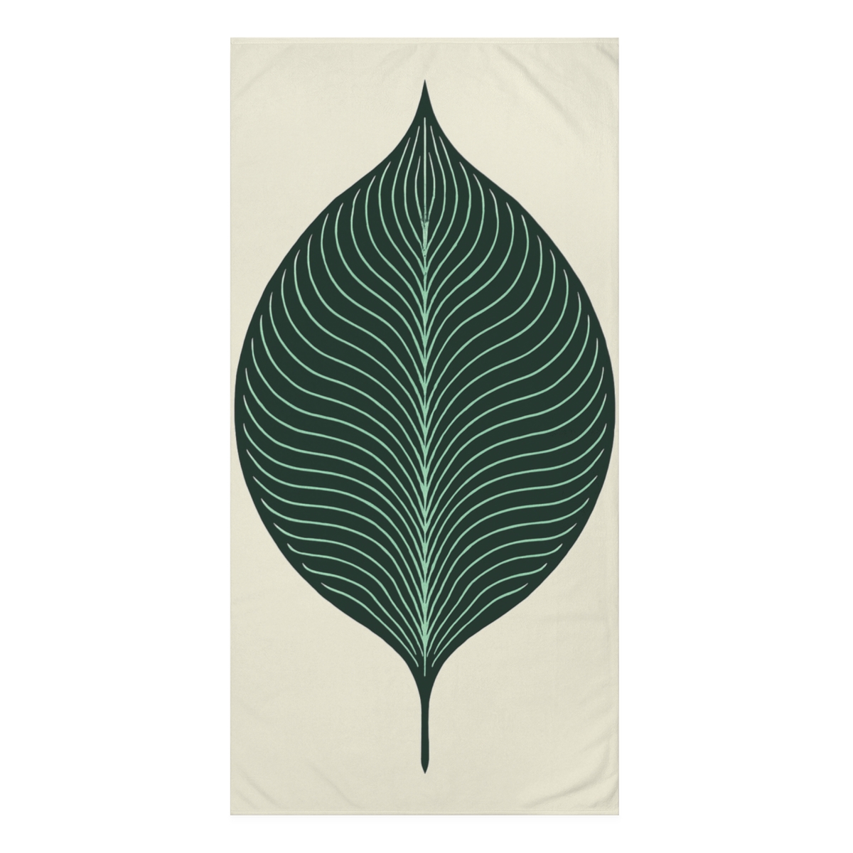 Leaf Vein Topography Lines designer printed towels