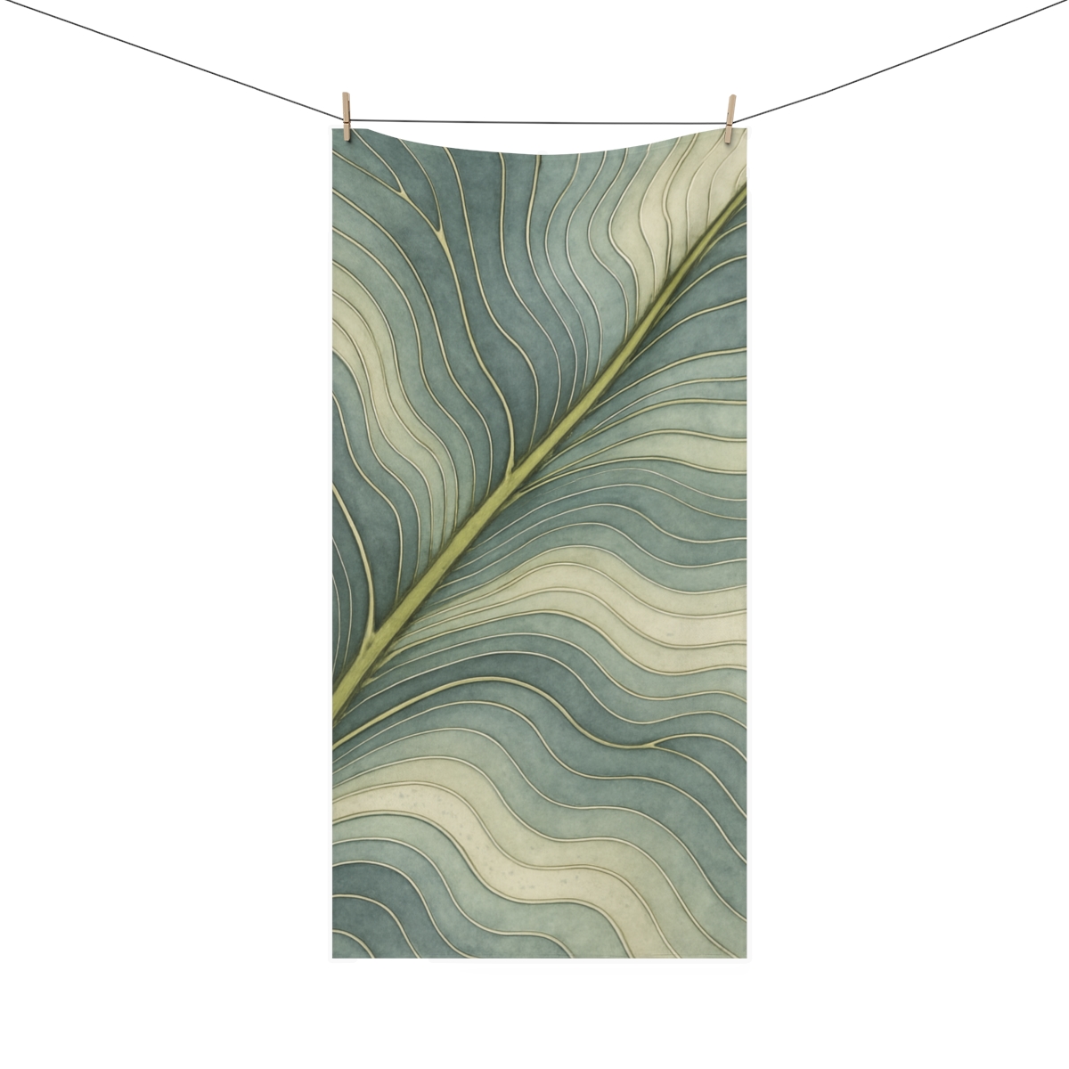 Leaf Vein Topography Map designer printed towels
