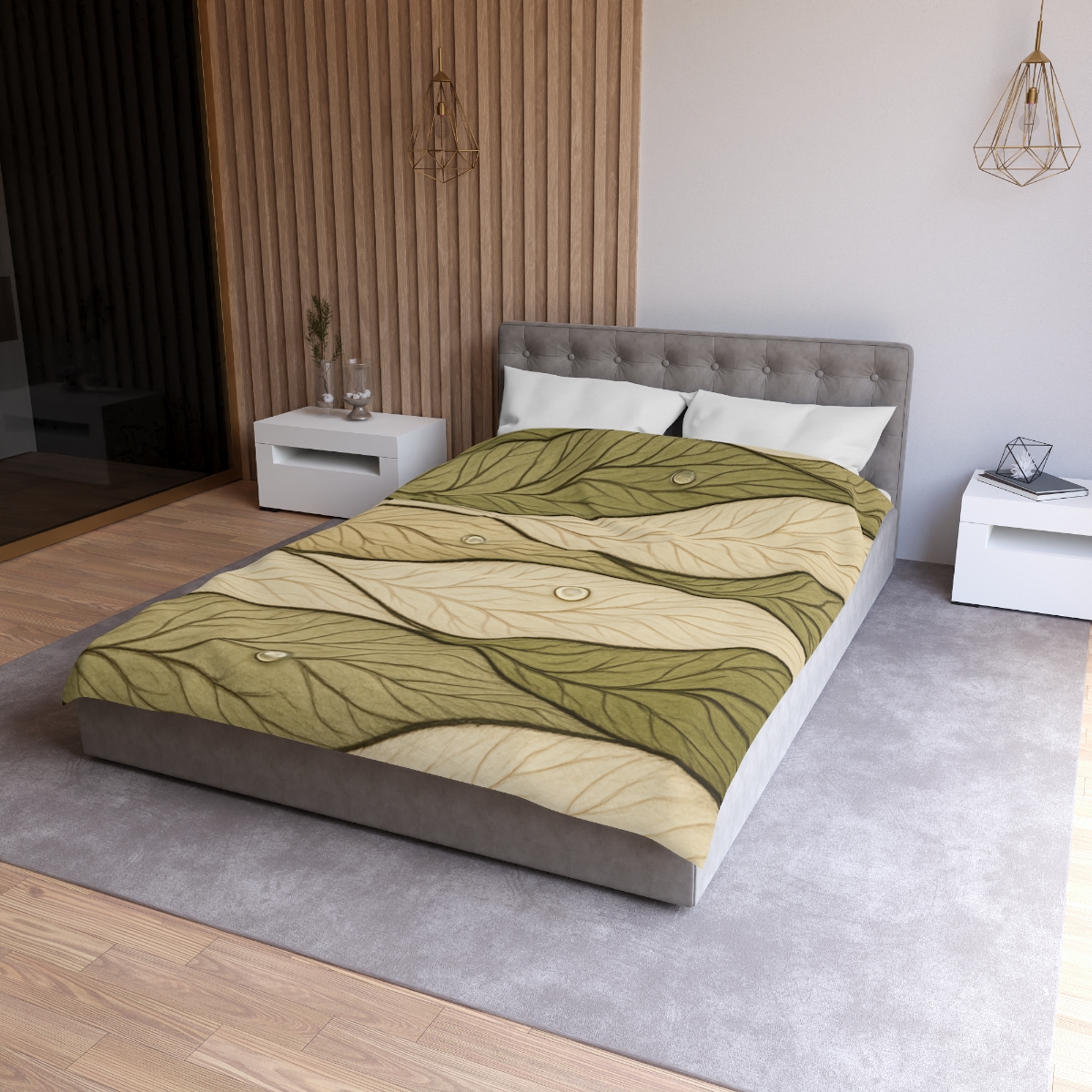 Leaf Vein Topography Waves trendy bedroom duvets