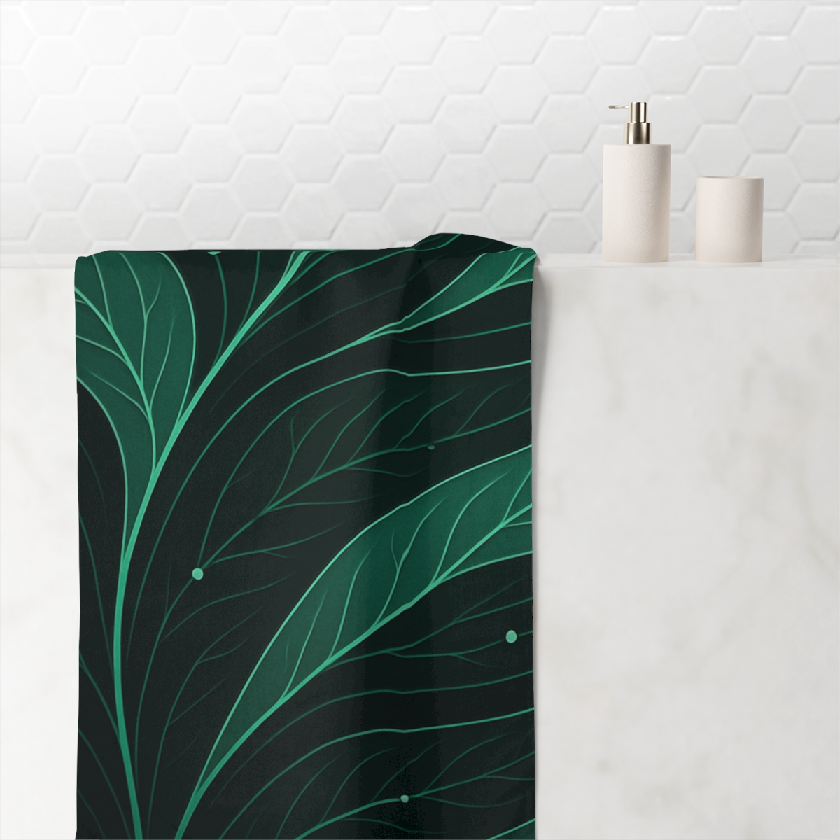 Leaf Vein Wave Circuit unique gift towels